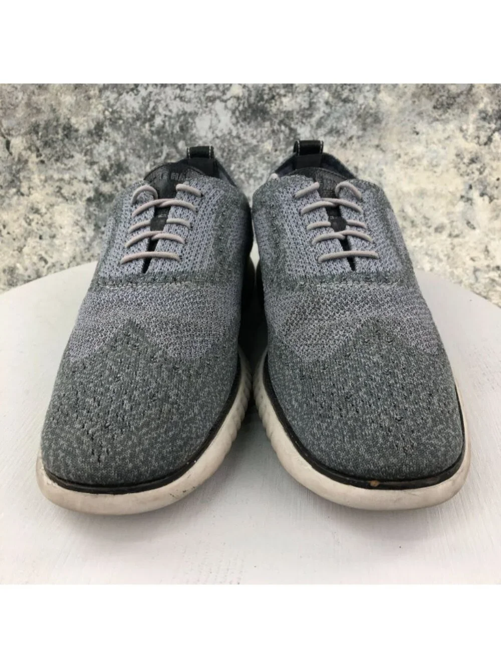 Cole Haan Men's Size 13M 2.ZeroGrand Magnet Ironstone Grey Knit Wingtip Oxfords